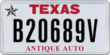 Texas, Specialty plates (A12345B)