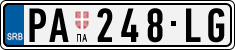 License plate of Serbia, Cars