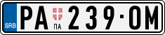 License plate of Serbia, Cars