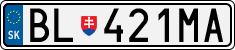 License plate of Slovakia, Cars