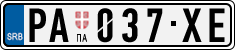 License plate of Serbia, Cars