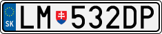 License plate of Slovakia, Cars