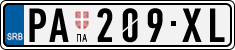 License plate of Serbia, Cars