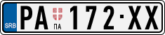 License plate of Serbia, Cars