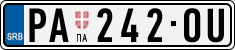 License plate of Serbia, Cars