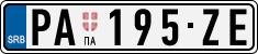 License plate of Serbia, Cars