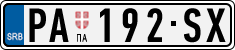 License plate of Serbia, Cars