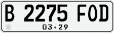 License plate of Indonesia, Regular plates