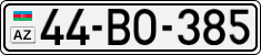 License plate of Azerbaijan, Cars