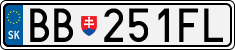 License plate of Slovakia, Cars