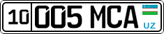 License plate of Uzbekistan, Organizations