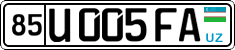 License plate of Uzbekistan, Private owners