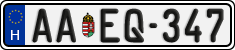 license plates of Hungary, Regular plates (2022)