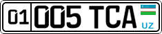 License plate of Uzbekistan, Organizations