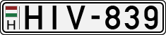 license plates of Hungary, Cars (1990)