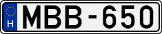 license plates of Hungary, Cars (1990)
