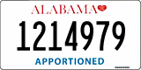 Alabama, Apportioned (1234567)