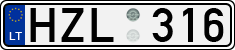 License plate of Lithuania, Cars