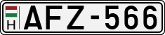 license plates of Hungary, Cars (1990)