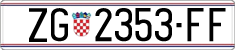 License plate of Croatia, Regular plates