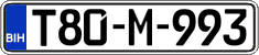 License plate of Bosnia and Herzegovina, Regular plates