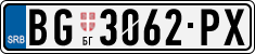 License plate of Serbia, Cars