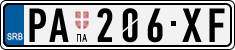 License plate of Serbia, Cars