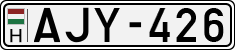 license plates of Hungary, Cars (1990)