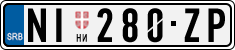 License plate of Serbia, Cars