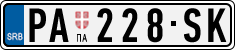 License plate of Serbia, Cars
