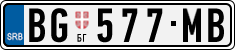 License plate of Serbia, Cars