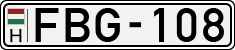 license plates of Hungary, Cars (1990)