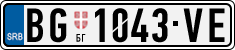 License plate of Serbia, Cars