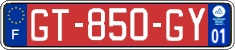 French license plate, SIV (free zones)