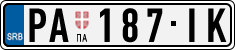 License plate of Serbia, Cars