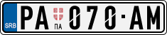 License plate of Serbia, Cars