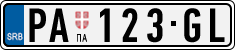 License plate of Serbia, Cars
