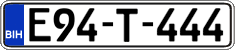 License plate of Bosnia and Herzegovina, Regular plates