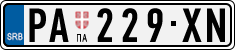 License plate of Serbia, Cars