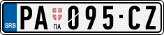 License plate of Serbia, Cars