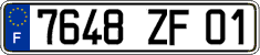 French license plate, FNI