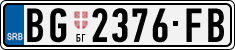 License plate of Serbia, Cars