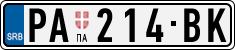 License plate of Serbia, Cars