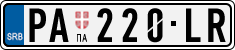 License plate of Serbia, Cars