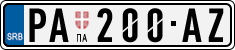 License plate of Serbia, Cars