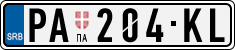 License plate of Serbia, Cars