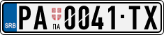 License plate of Serbia, Cars