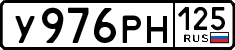 License plate Russia, Cars