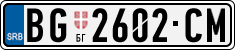 License plate of Serbia, Cars