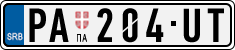 License plate of Serbia, Cars